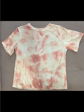 SHEIN Kids Short Sleeve Tie-Dye Tee in Pink and Cream